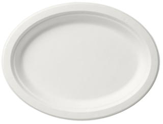 Tallrik Oval Bagasse Vit 26cm