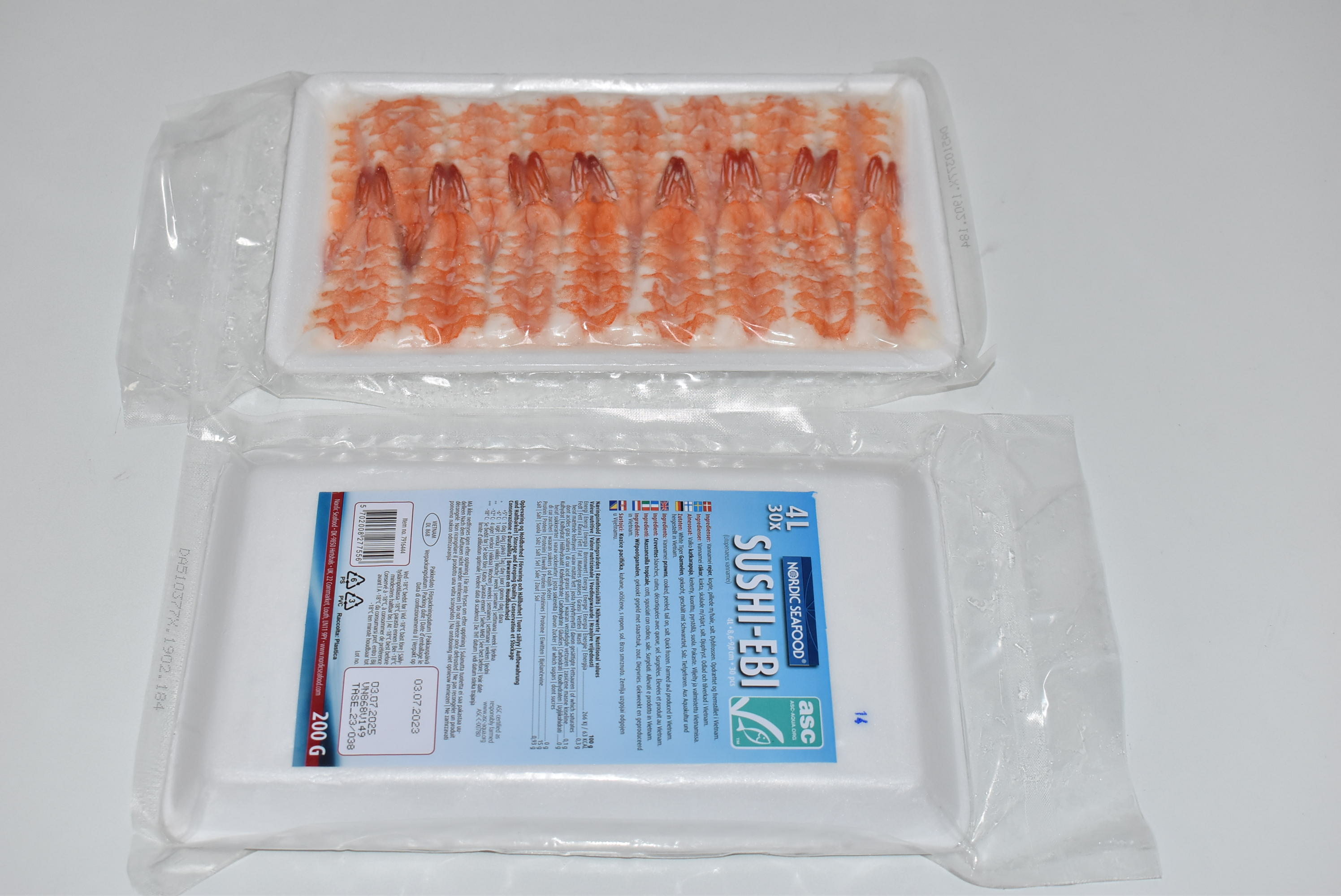 Vannameiräkor Sushi Kokta och Skalade med Stjärt
ASC