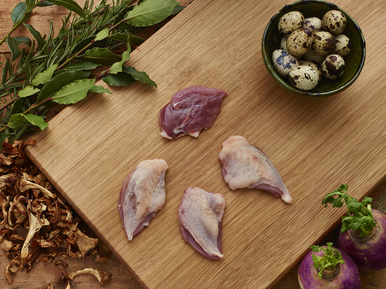 Vaktelfilé med Skinn ca 28g