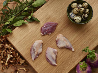 Vaktelfilé med Skinn ca 28g