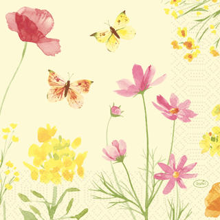 Servett 3-lagers 33x33cm Poppy Field
