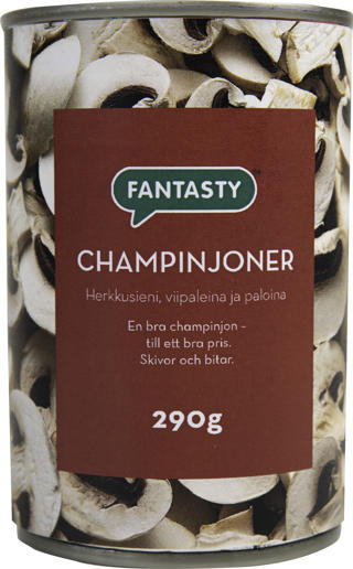 Champinjoner i Skivor och Bitar