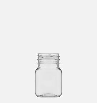 Flaska Fyrkantig PET med vit kapsyl 80ml