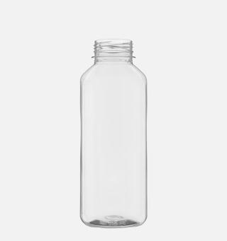 Flaska Fyrkantig PET med vit kapsyl 500ml