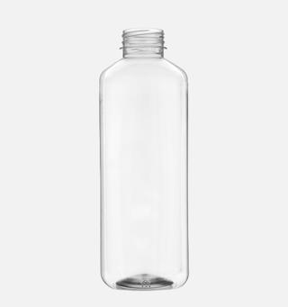 Flaska Fyrkantig PET med vit kapsyl 1000ml