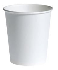 Varmdrycksbägare Papp Enkel Vägg 25cl Vit