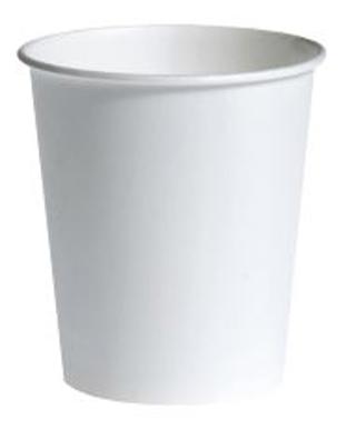 Varmdrycksbägare Papp Enkel Vägg 25cl Vit