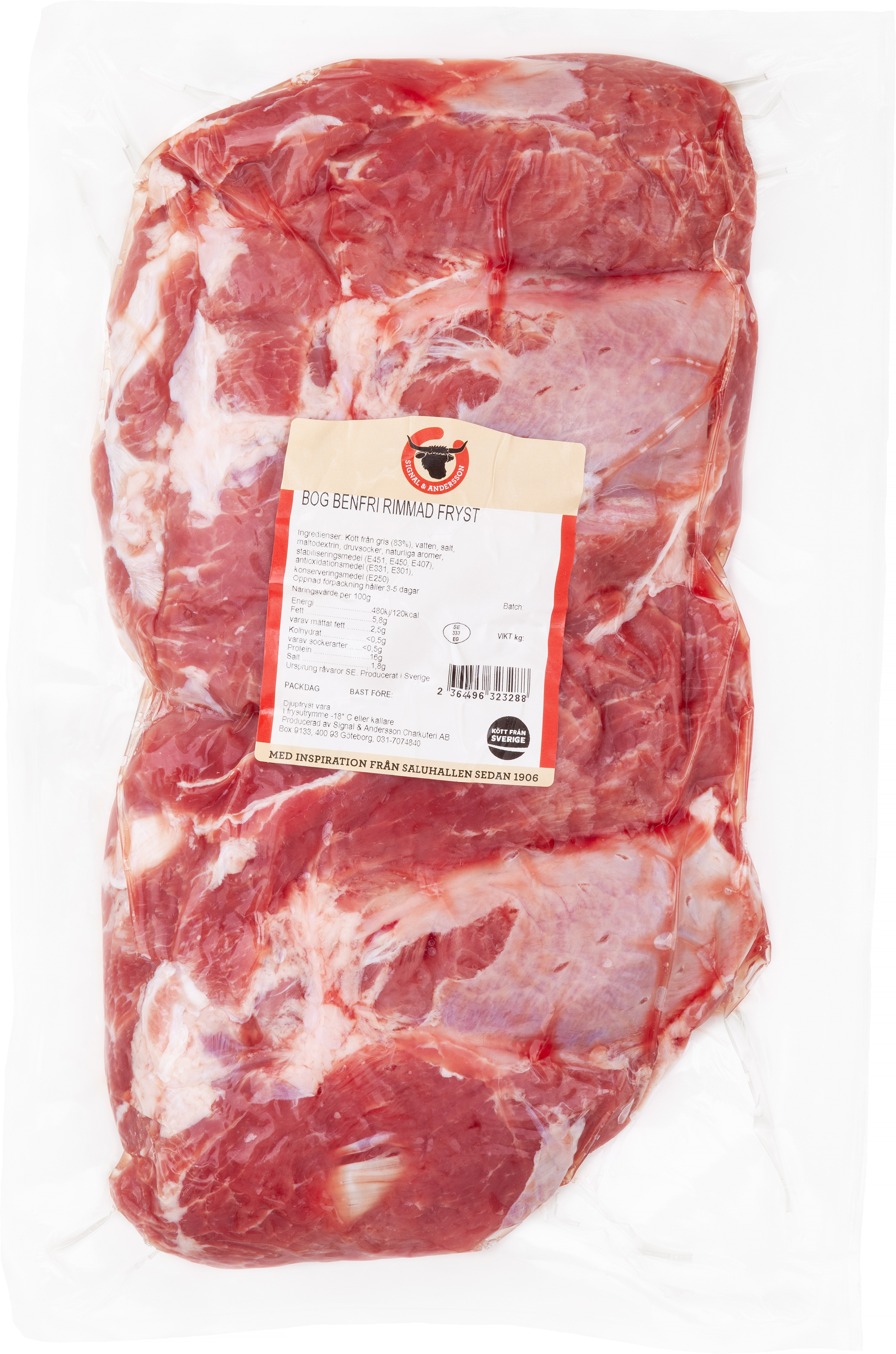 Fläskbog Rimmad Benfri utan Skinn Sverige