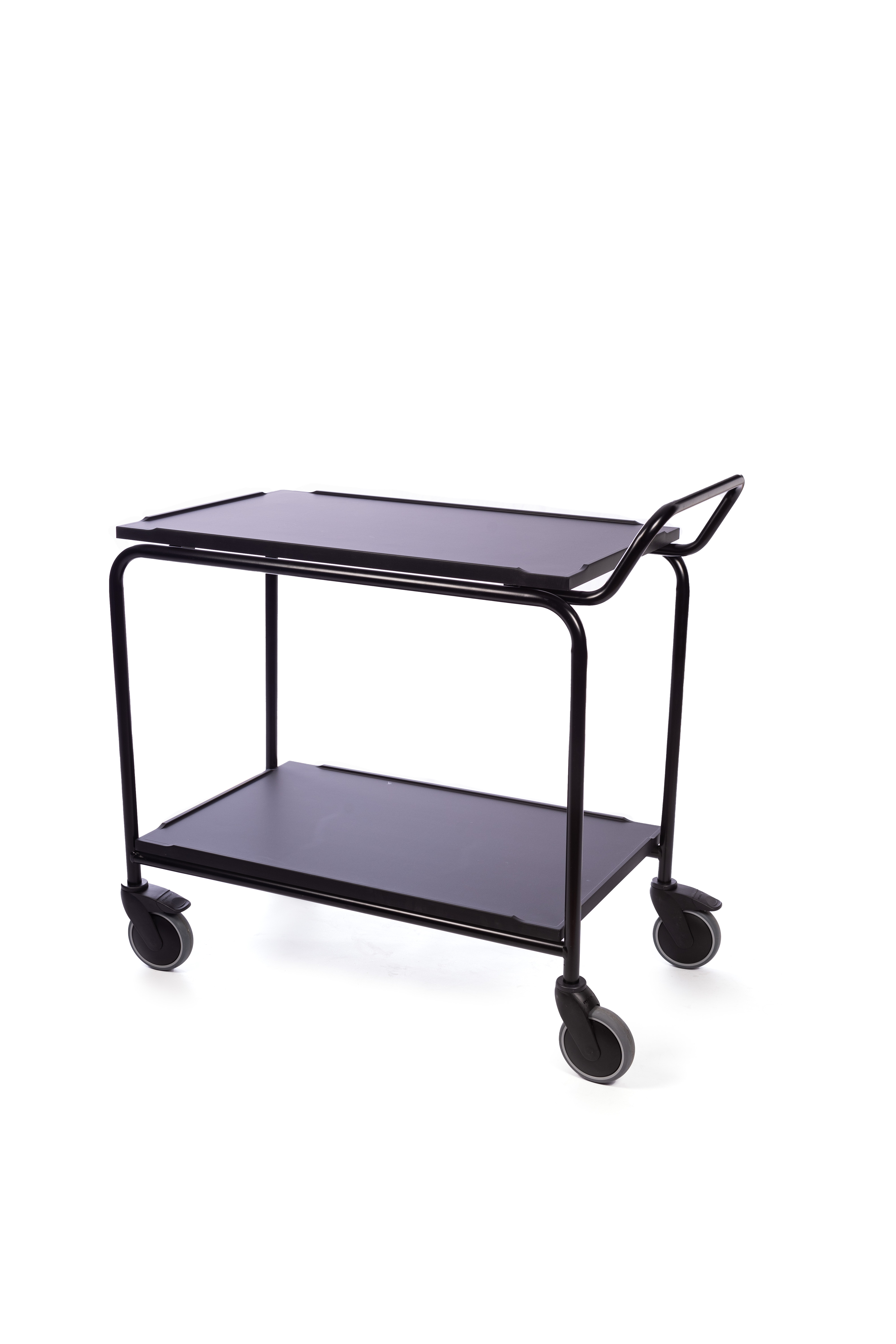 Serveringsvagn 2 Hyllor Svart 80x52x82cm