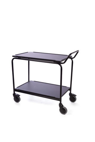 Serveringsvagn 2 Hyllor Svart 60x40x81cm