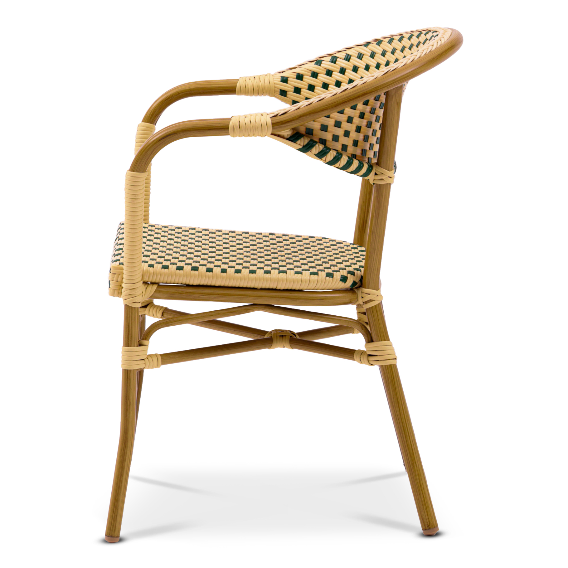 Monaco Karmstol Fiberrotting Grön/Creme