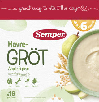 Havregröt Äpple & Päron 6 Mån