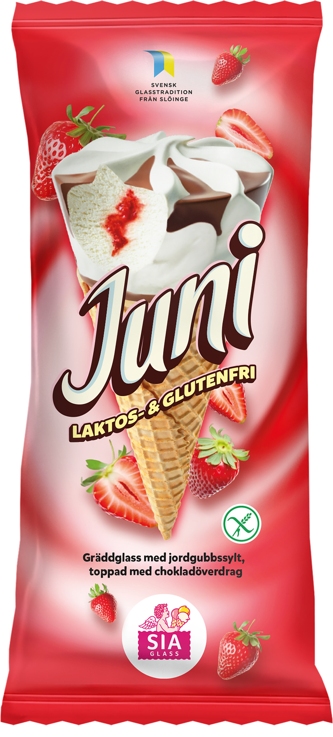 Glasstrut Juni Vanilj & Jordgubb Laktos &
Glutenfri RA