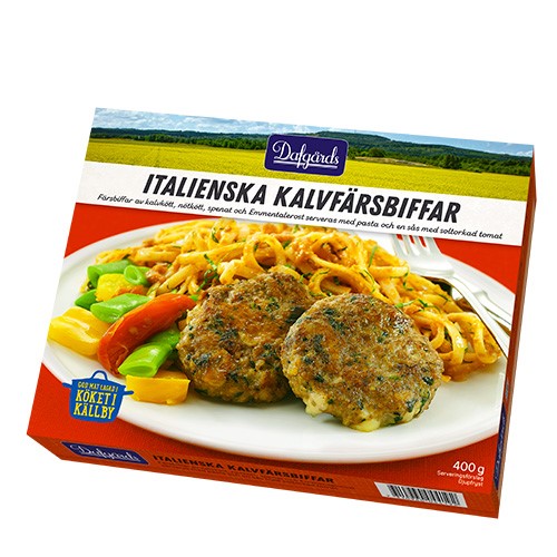Italienska Kalvfärsbiffar med Pasta