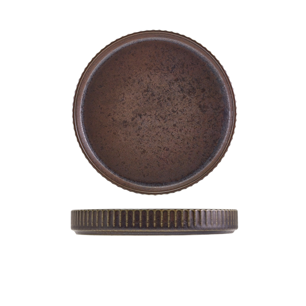 Terra Cinder Tallrik Flat Hög Kant Svart Ø18cm