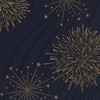 Servett 3-lag 33x33cm Sparkly Black