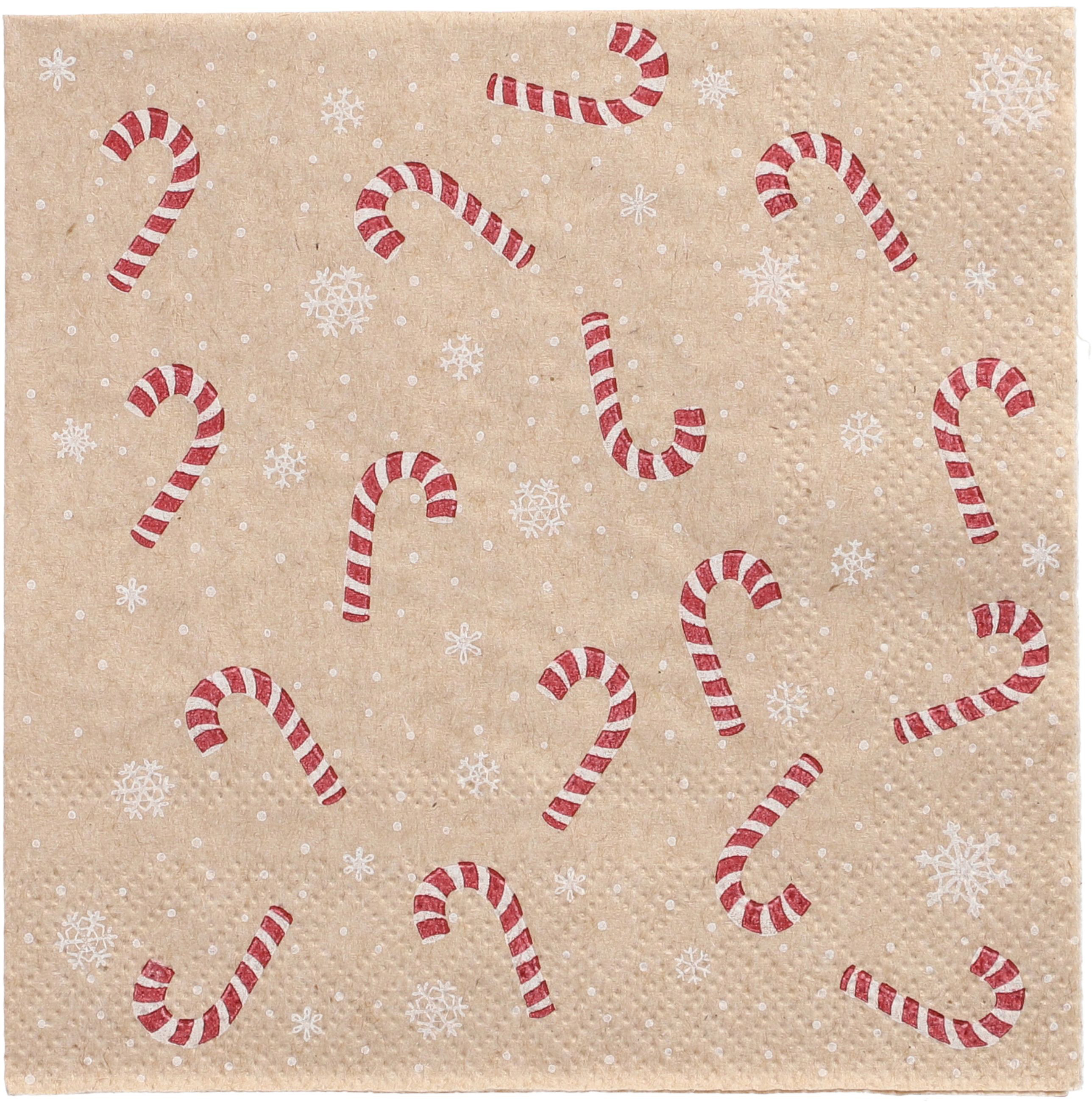 Servett 1/4-vikt 3-lags 25x25cm Återvunnen 
Candy Canes