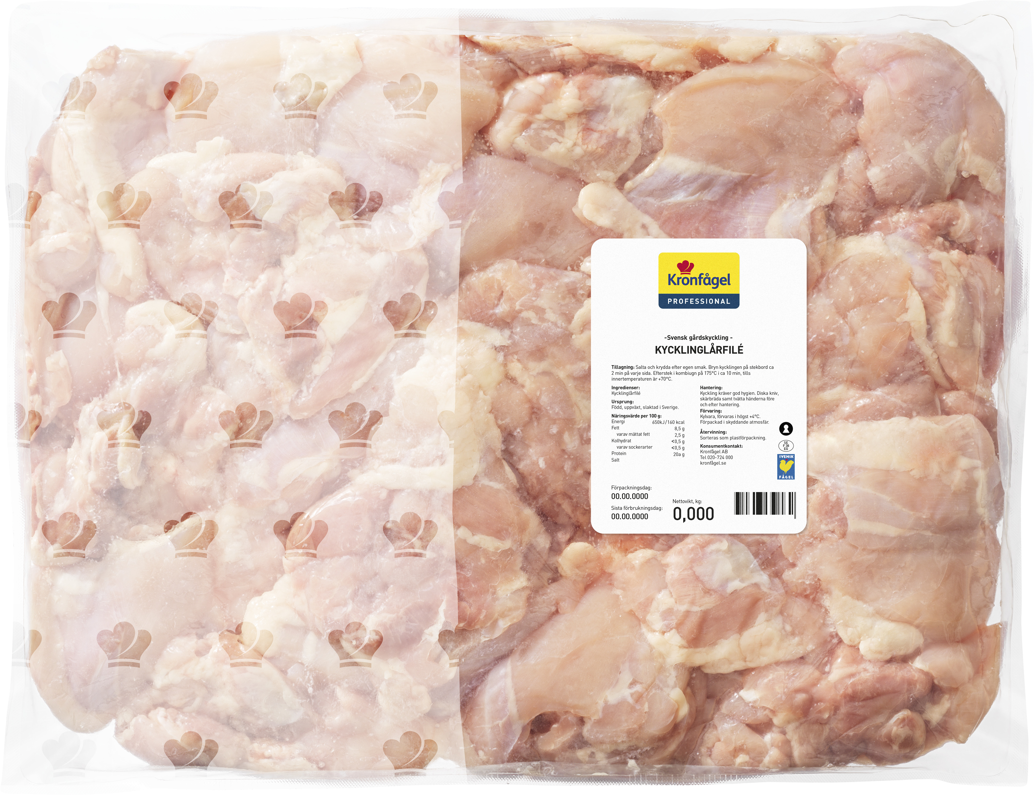 Kycklinglårfilé utan Skinn 50-100g