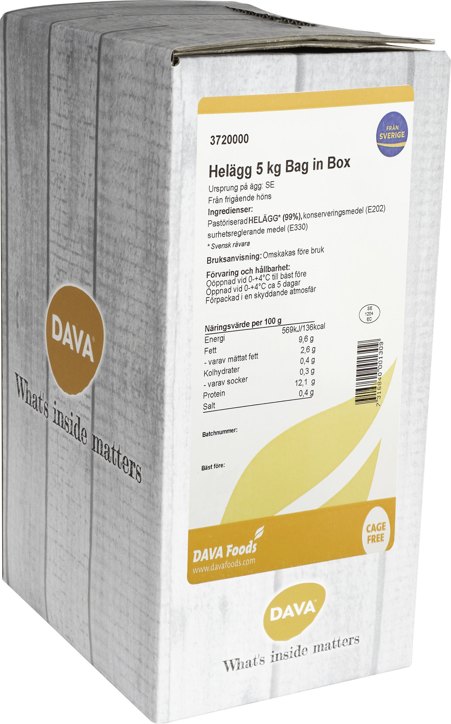 Ägg Hela Flytande Bag in Box