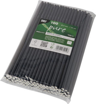 Sugrör Böjbart Papper 0,6x22cm Svart