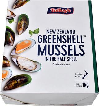 Grönskalsmusslor i Halvskal