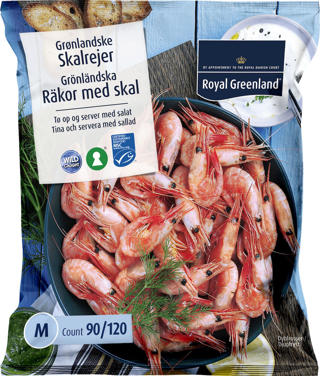 Räkor med Skal 90-120kg MSC