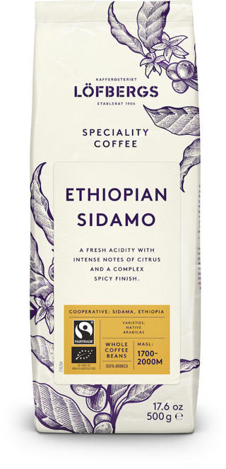 Kaffebönor Brygg Ethiopian Sidamo EKO