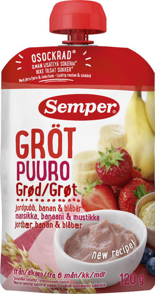 Gröt Jordgubb & Banan 6 Mån