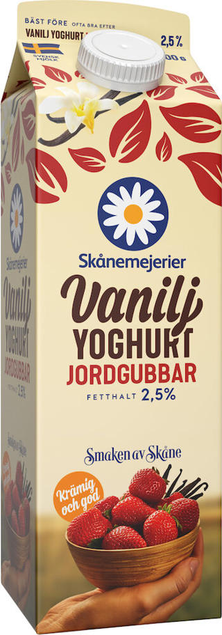 Vaniljyoghurt Jordgubbar 2,5%