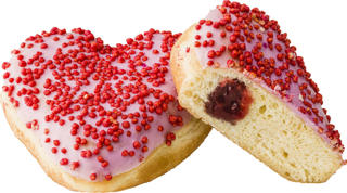 Donut Red Heart