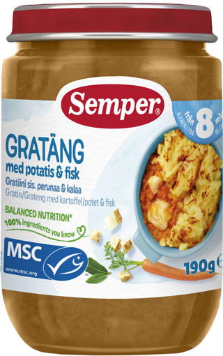 Fiskgratäng med Potatismos 8 Mån