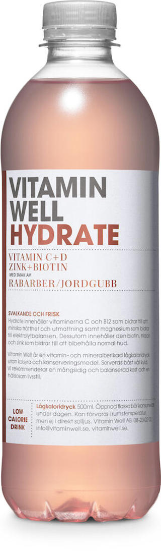 Vitamin Well Hydrate Rabarber Jordgubb PET
