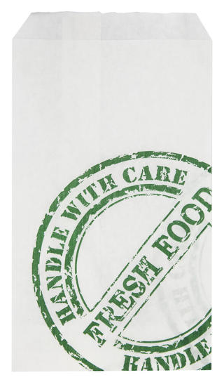 Korvficka påse 10,3x17,5cm vit med tryck