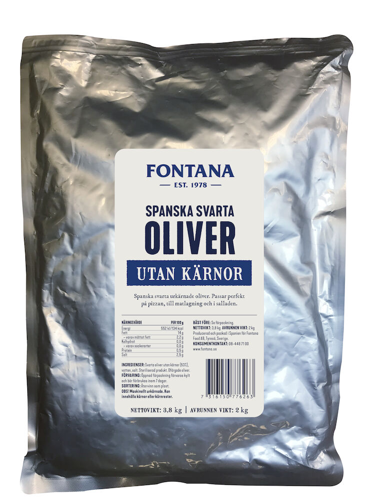 Oliver svarta urkärnade i påse