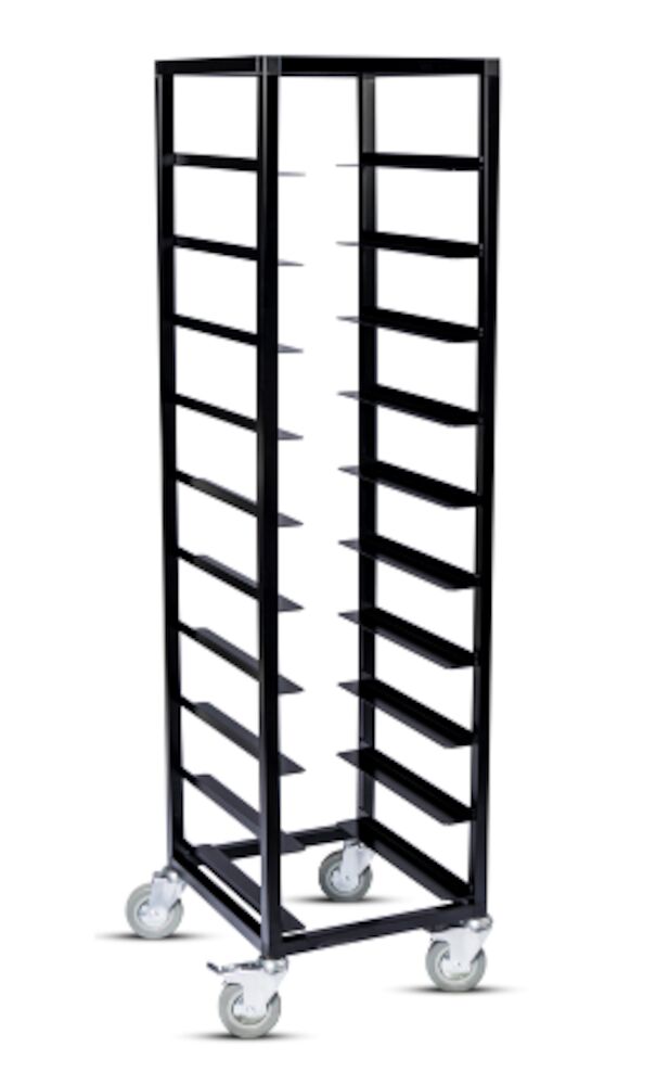 Brickvagn svartlackerad för brickor 43x33cm h152cm