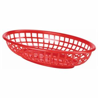 Korg plast röd 23,5x15,4cm