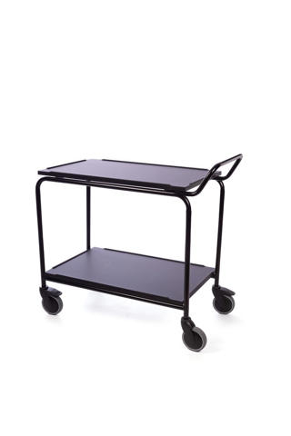 Serveringsvagn 2 Hyllor Svart 80x52x82cm