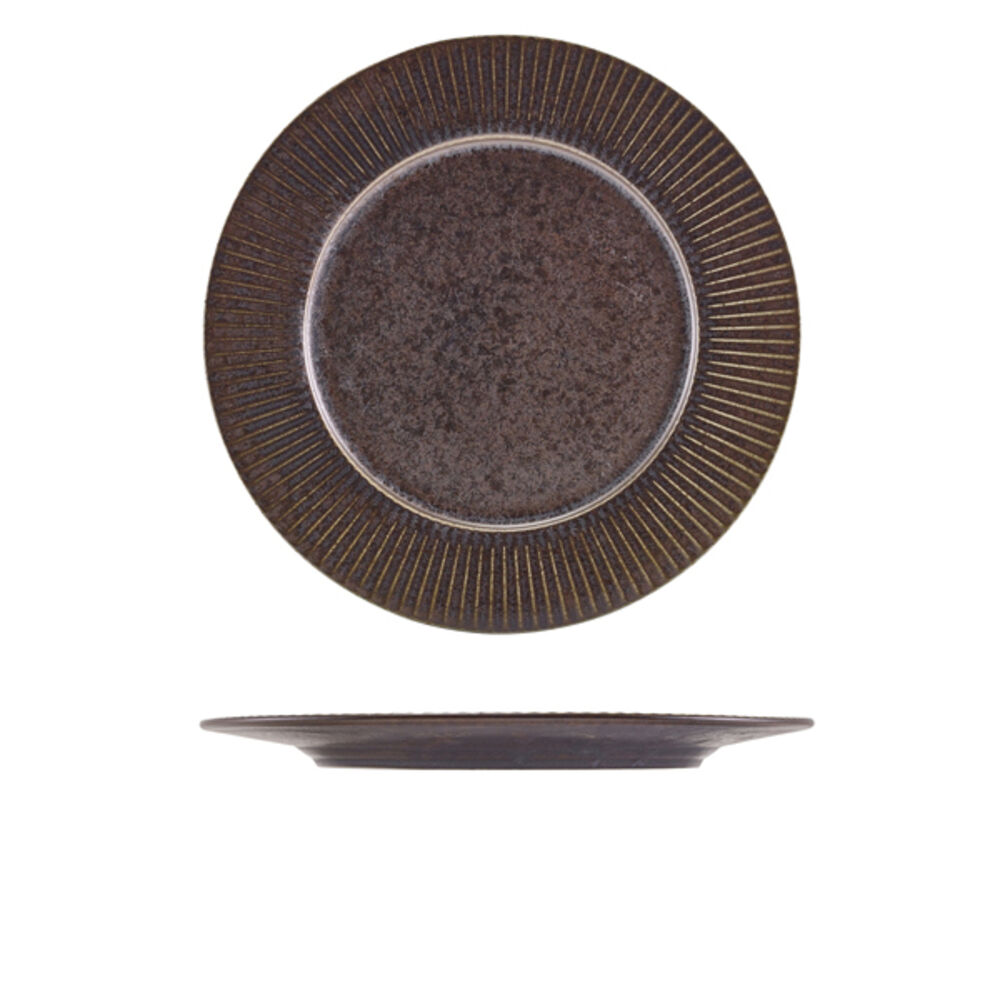 Terra Cinder Tallrik Flat med Bräm Svart Ø26cm