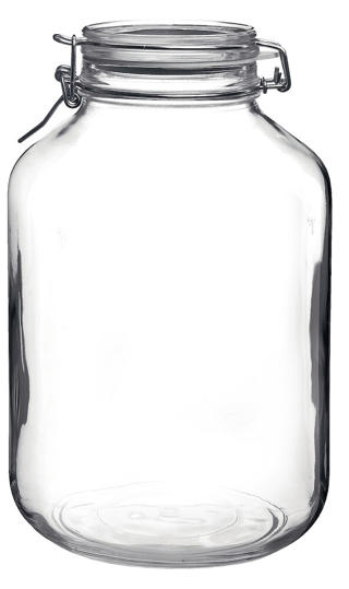 Glasburk med Lock 5L
