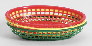 Korg Plast Oval Röd 24x15cm