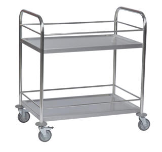 Vagn i 2 plan med sarg, rostfri