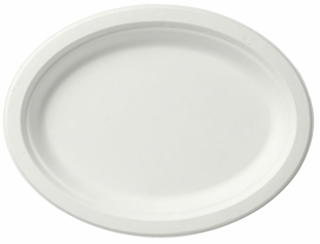Tallrik Oval Bagasse Vit 26cm