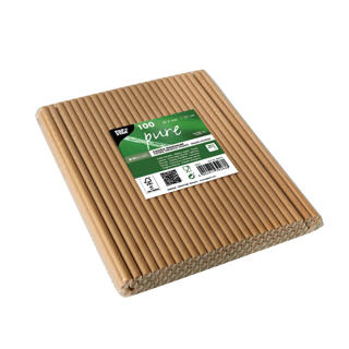 Sugrör Böjbart Papper Pure 0,6x20cm Natur