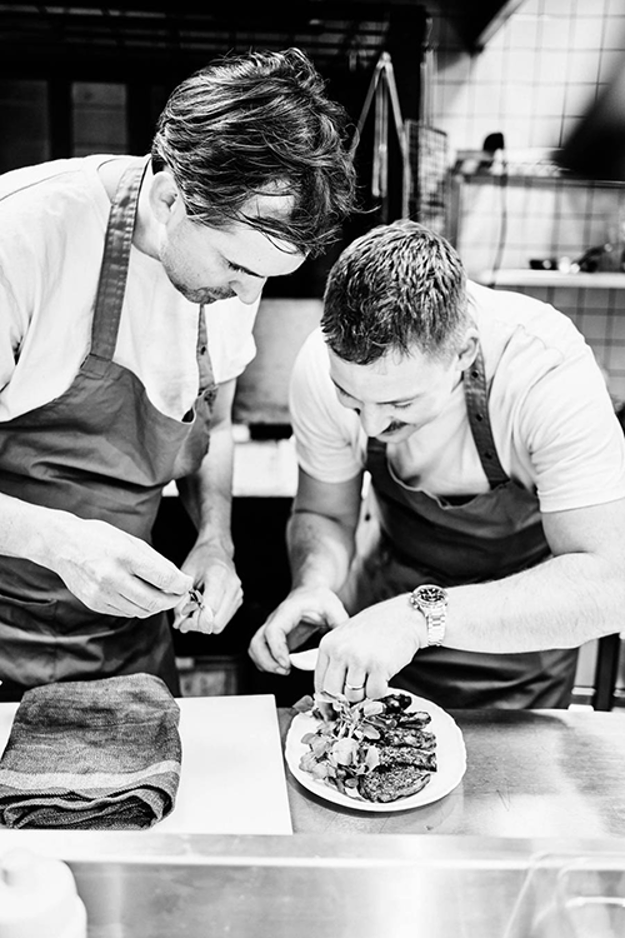 Krögarduon Adam Dahlberg och Albin Wessman på restaurang Solen i Stockholm.